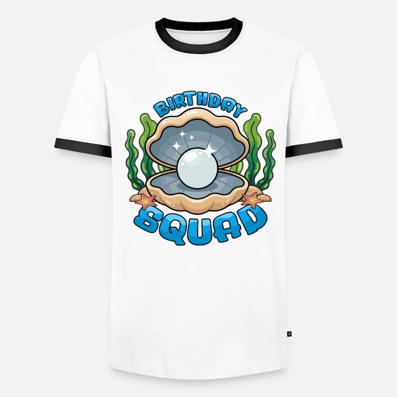 Birthday Squad Beach Summer Cruise Shell - Männer Kontrast-T-Shirt - Weiß/Schwarz
