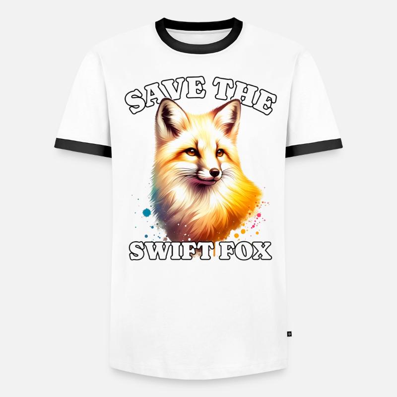 Swiftfuchs Save Swift Fox - Männer Kontrast-T-Shirt - Weiß/Schwarz