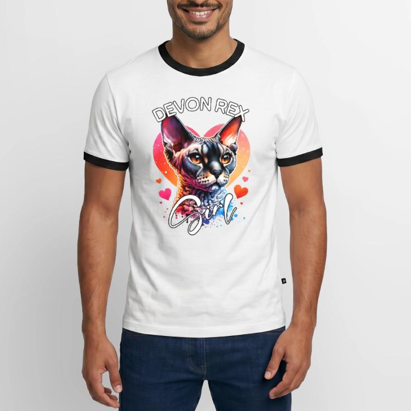 Devon Rex Mädchen Devon Rex Männer Kontrast-T-Shirt