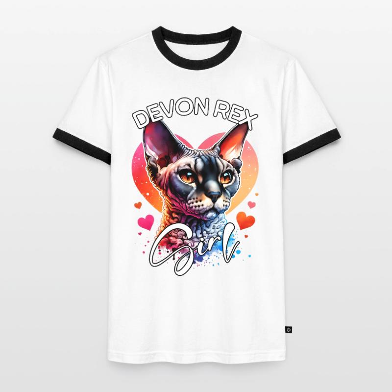 Devon Rex Mädchen Devon Rex Männer Kontrast-T-Shirt