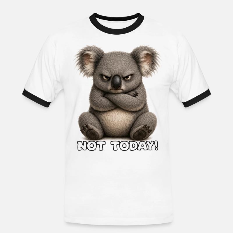 Grumpy Koala – Not Today - Men's Ringer Shirt - white/black