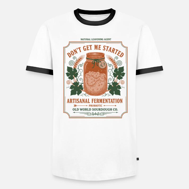 sourdough Bread Baking Baker Sourdough Starter - Men's Ringer Shirt - white/black