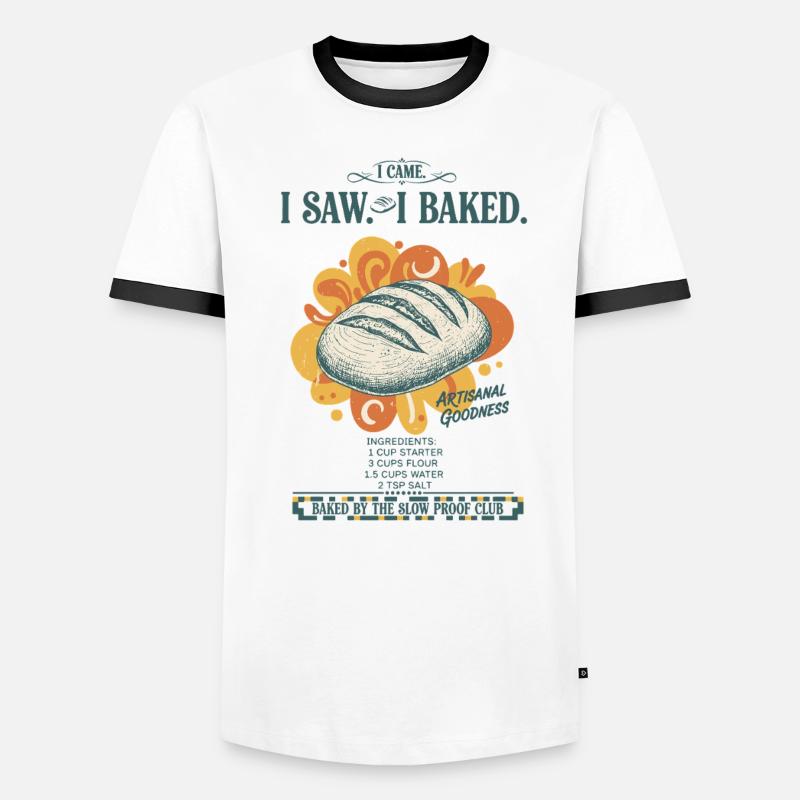 Sauerteigbrot Backbäcker Sauerteigstarter - Männer Kontrast-T-Shirt - Weiß/Schwarz