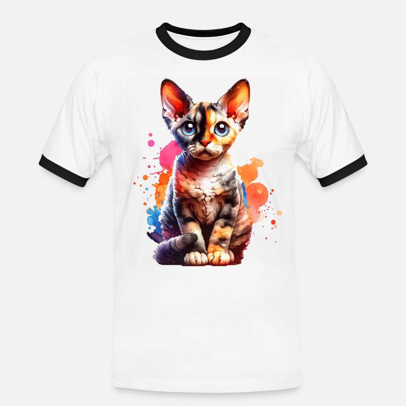 Devon Rex Gift - Men's Ringer Shirt - white/black
