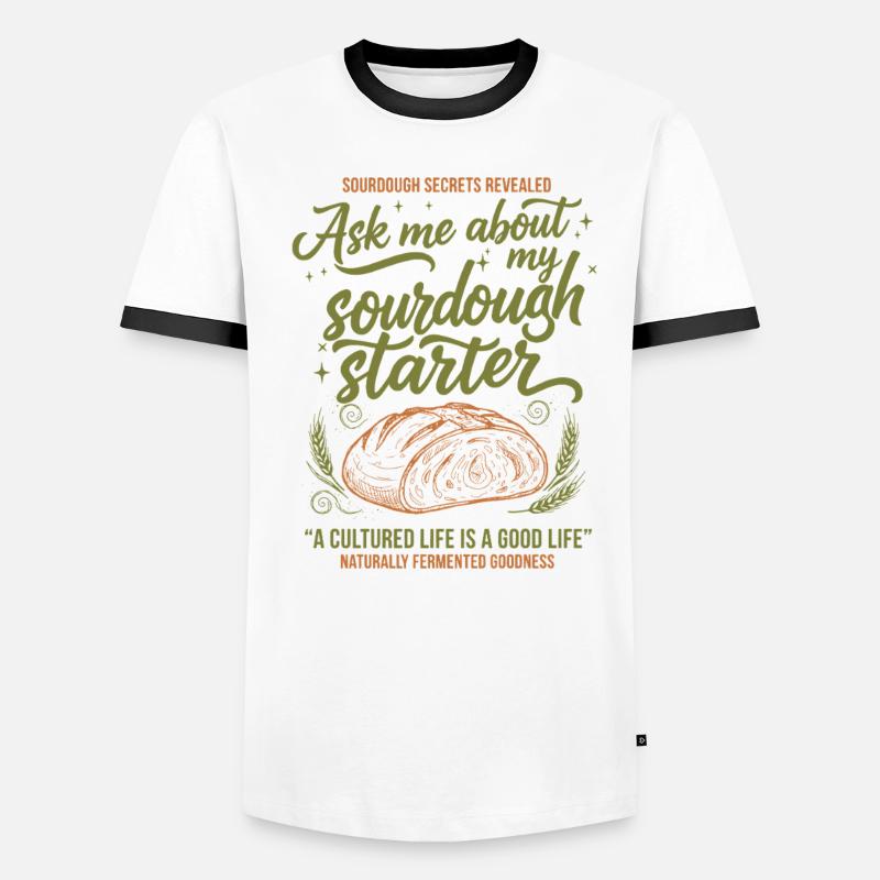 Sourdough Bread Baking Baker Starter Era - Men's Ringer Shirt - white/black