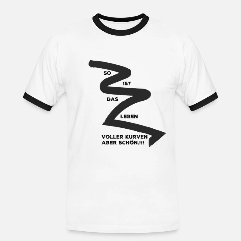 Kurven erleben , oder ausleben. - Männer Kontrast-T-Shirt - Weiß/Schwarz