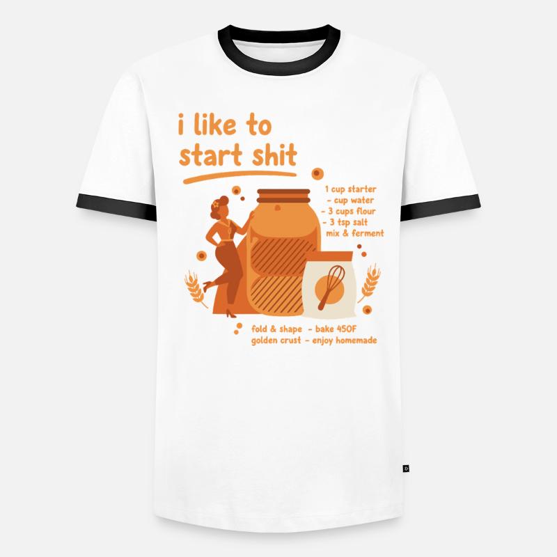 Sourdough Bread Baking Baker Sourdough Starter - Men's Ringer Shirt - white/black