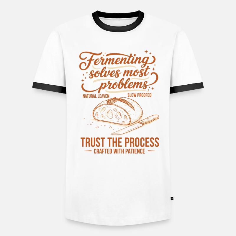 sourdough Fermenting Solves Problems - Men's Ringer Shirt - white/black