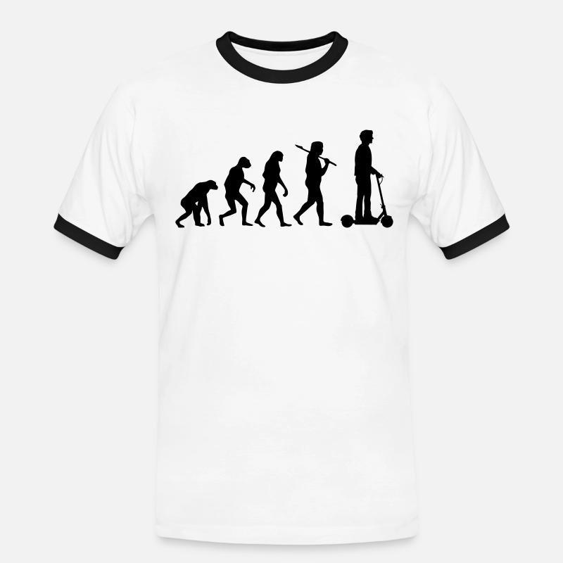 Evolution e Scooter - T-shirt contrasté Homme - blanc/noir