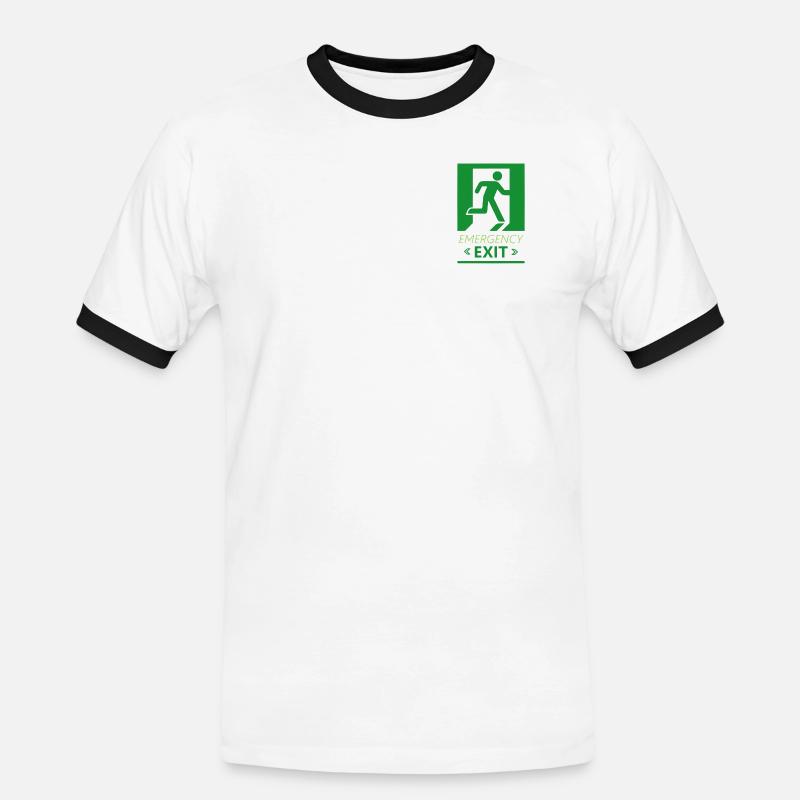 Emergency Exit Basic Green - Men's Ringer Shirt - white/black