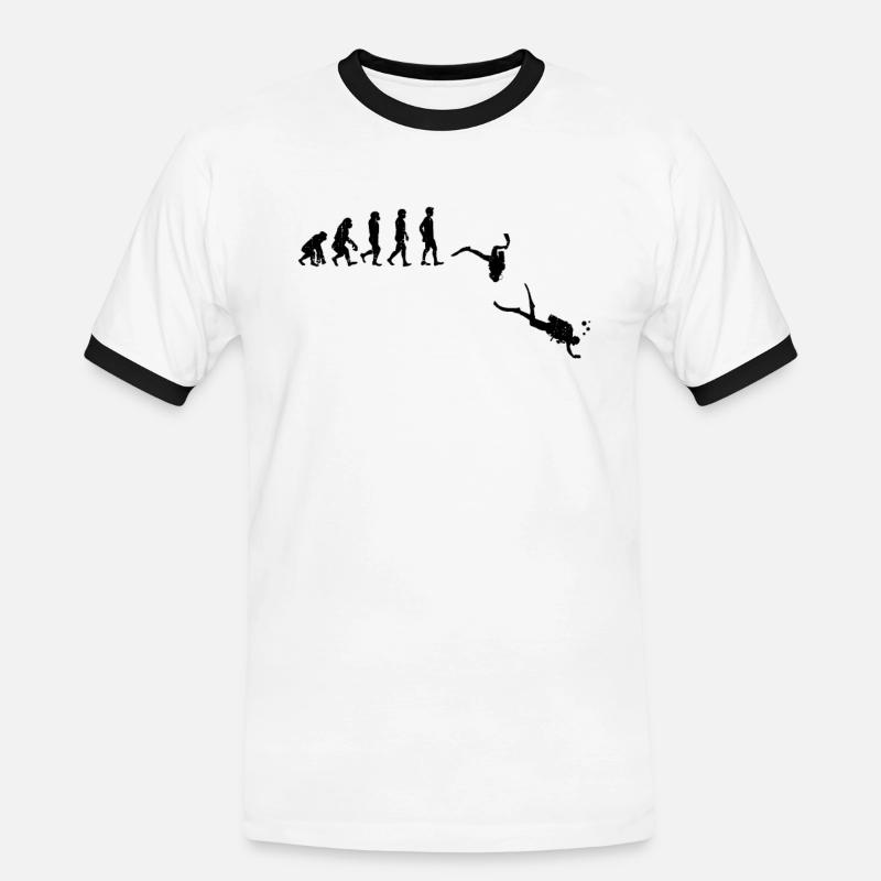 Evolution divers - Men's Ringer Shirt - white/black