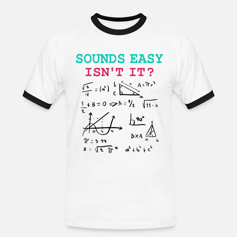 Funny Math Jokes, Physics and Math Formulas - Men's Ringer Shirt - white/black