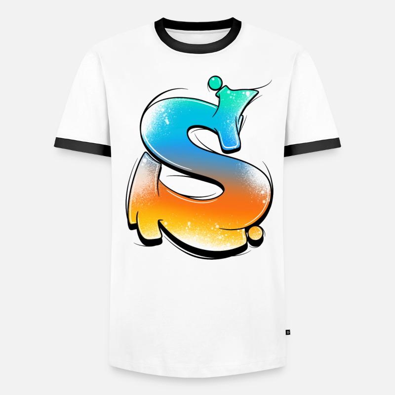 S-Gradiente di Spruzzi al Neon - Maglietta Contrast da uomo - bianco/nero