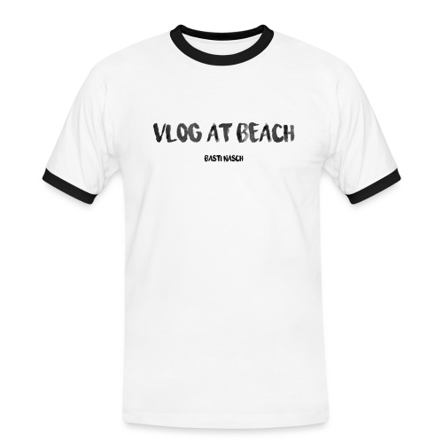 vlog at beach - Männer Kontrast-T-Shirt