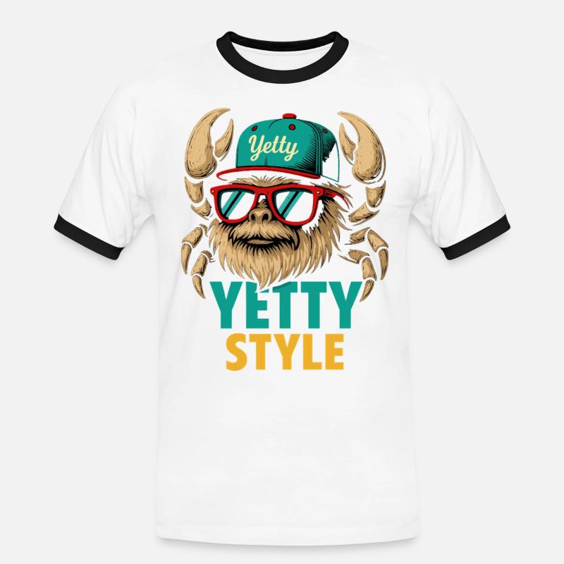 Yetty Style Yeti Graphic - Men's Ringer Shirt - white/black
