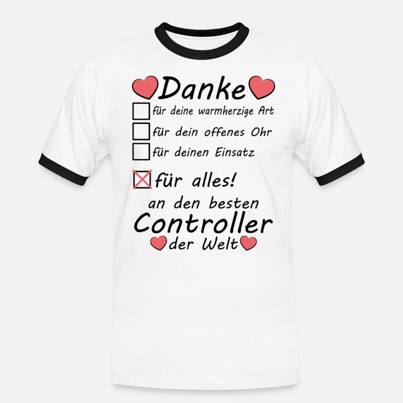 Controller Beruf Abschiedsgeschenk Danke sagen - Männer Kontrast-T-Shirt - Weiß/Schwarz