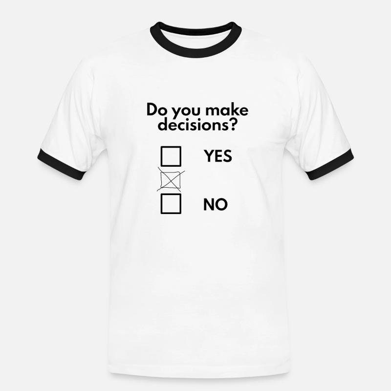 Make decisions - Men's Ringer Shirt - white/black