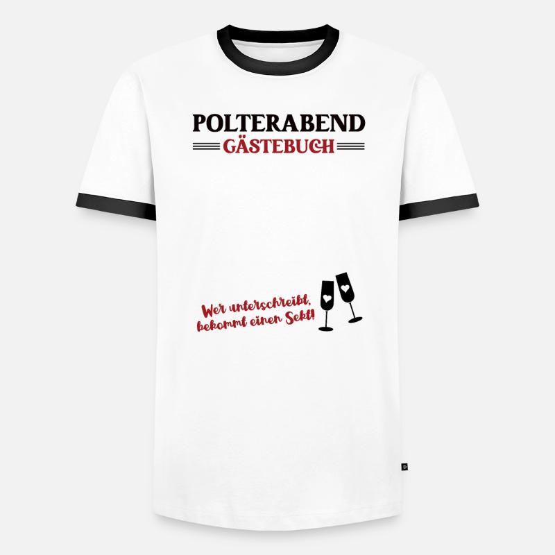 Polterabend Gästebuch Feier Junggesellenabschied - Männer Kontrast-T-Shirt - Weiß/Schwarz