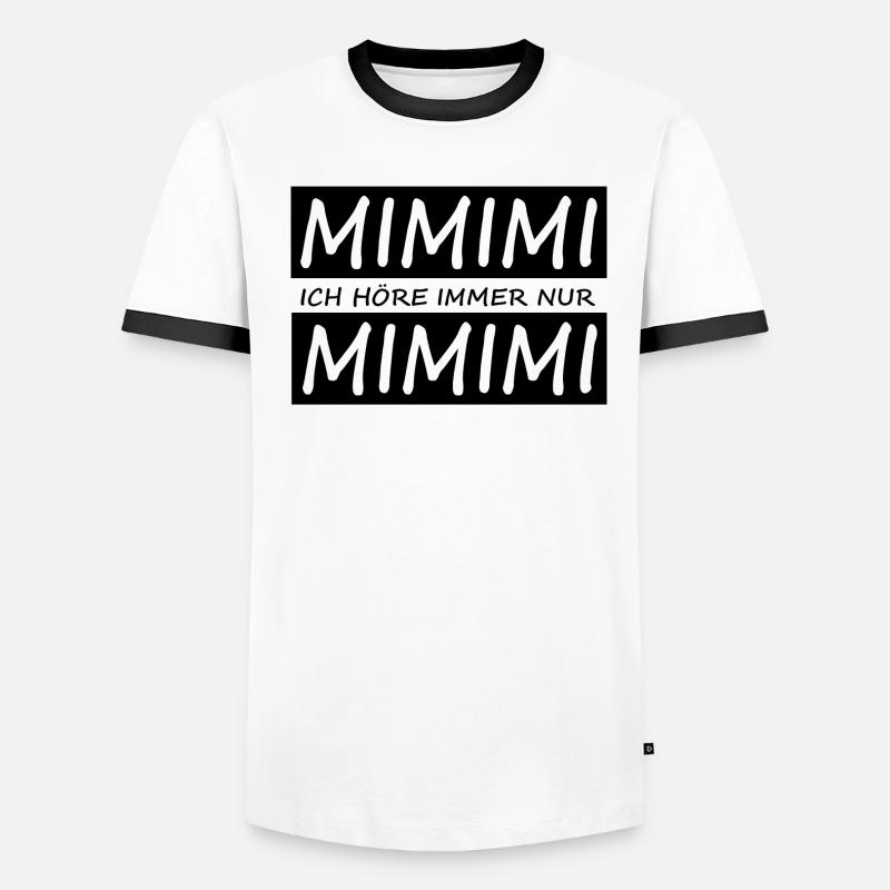 Lustiger Spruch MIMIMI - Männer Kontrast-T-Shirt - Weiß/Schwarz