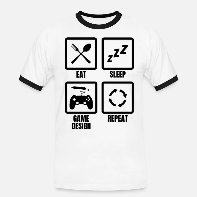 Game Design Routine - Men's Ringer Shirt - white/black