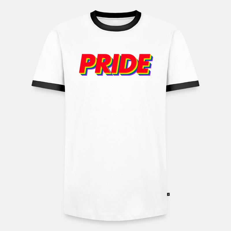 Pride 3D Regenbogenfarben - Männer Kontrast-T-Shirt - Weiß/Schwarz