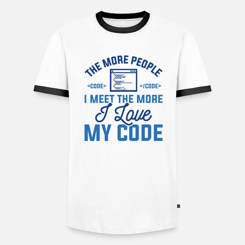 J’aime mon code - T-shirt contrasté Homme - blanc/noir