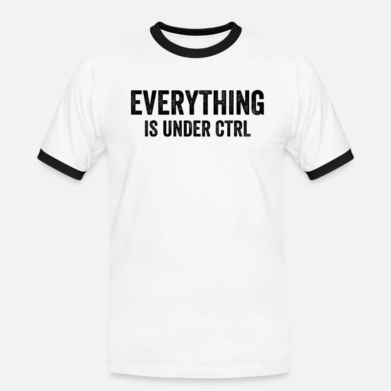 Everything Is Under CTRL - Männer Kontrast-T-Shirt - Weiß/Schwarz