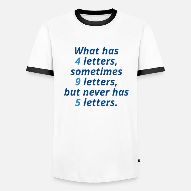 Was hat 4 Buchstaben - Männer Kontrast-T-Shirt - Weiß/Schwarz