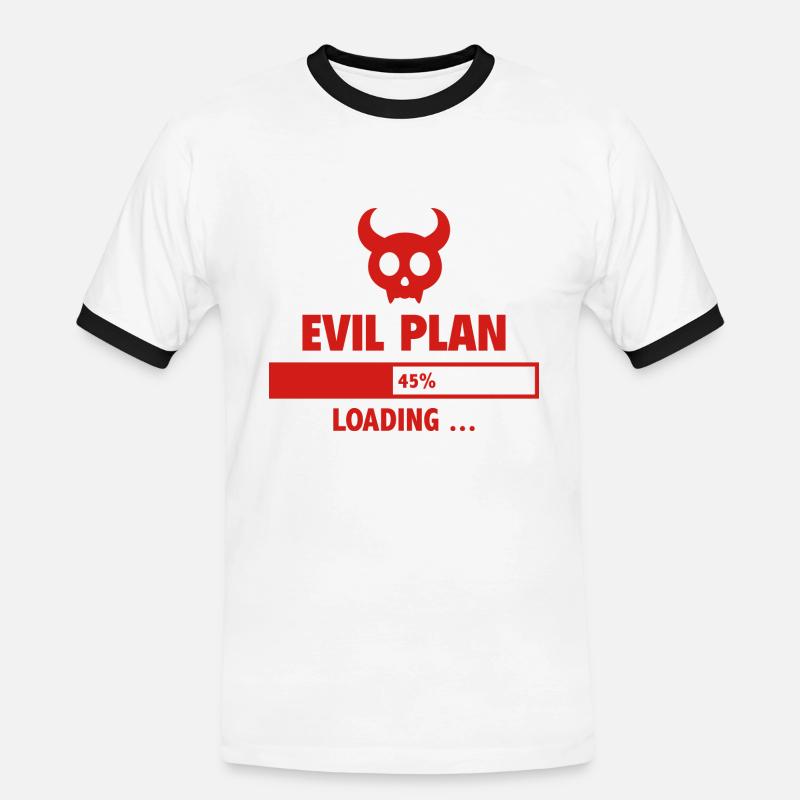 Evil Plan Loading - Men's Ringer Shirt - white/black