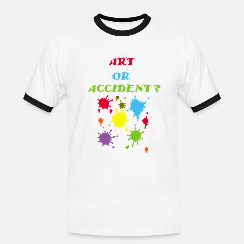 Kunst oder Unfall? - Männer Kontrast-T-Shirt - Weiß/Schwarz
