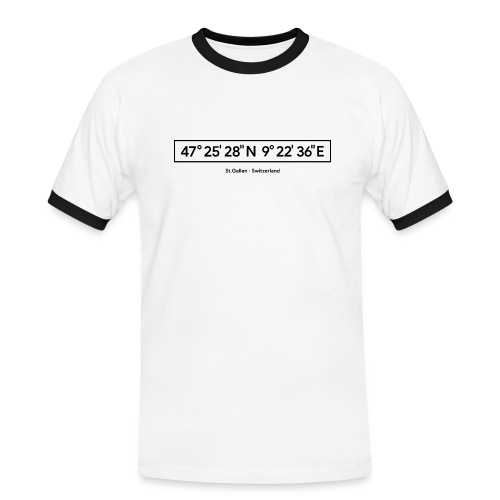 St.Gallen Koordinaten | T-Shirt | Ostschweiz - Männer Kontrast-T-Shirt