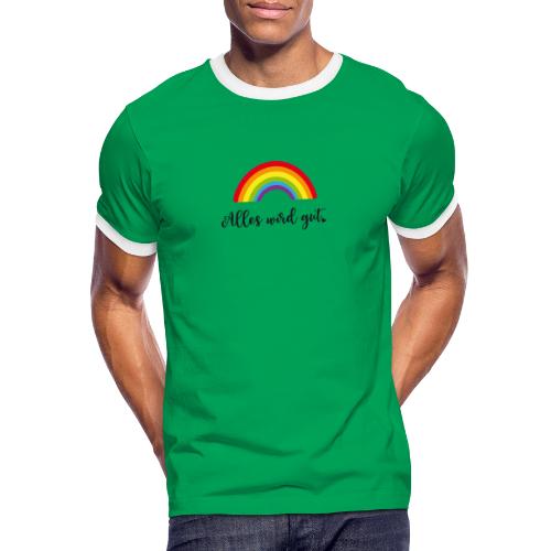 Regenbogen Alles wird gut - Männer Kontrast-T-Shirt