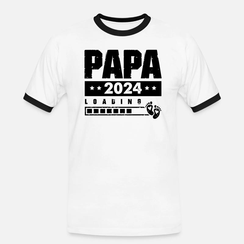 papa 2024 loading - Männer Kontrast-T-Shirt - Weiß/Schwarz