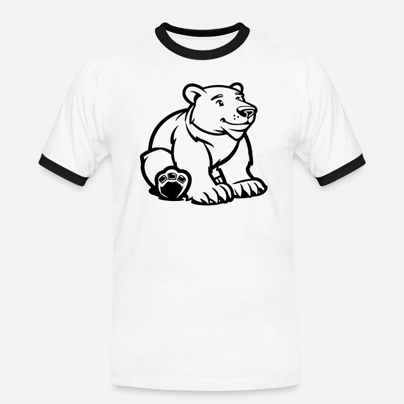 eisbär comic bär - Männer Kontrast-T-Shirt - Weiß/Schwarz