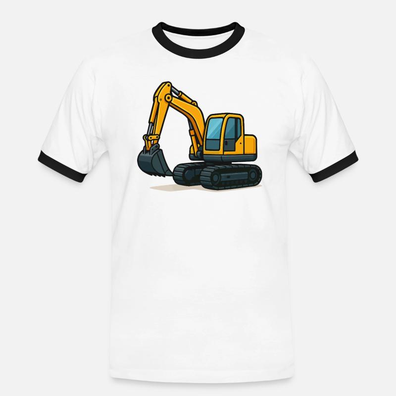 bagger comic - Männer Kontrast-T-Shirt - Weiß/Schwarz