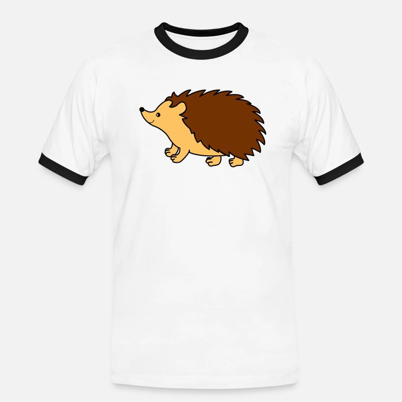 igel comic - Männer Kontrast-T-Shirt - Weiß/Schwarz