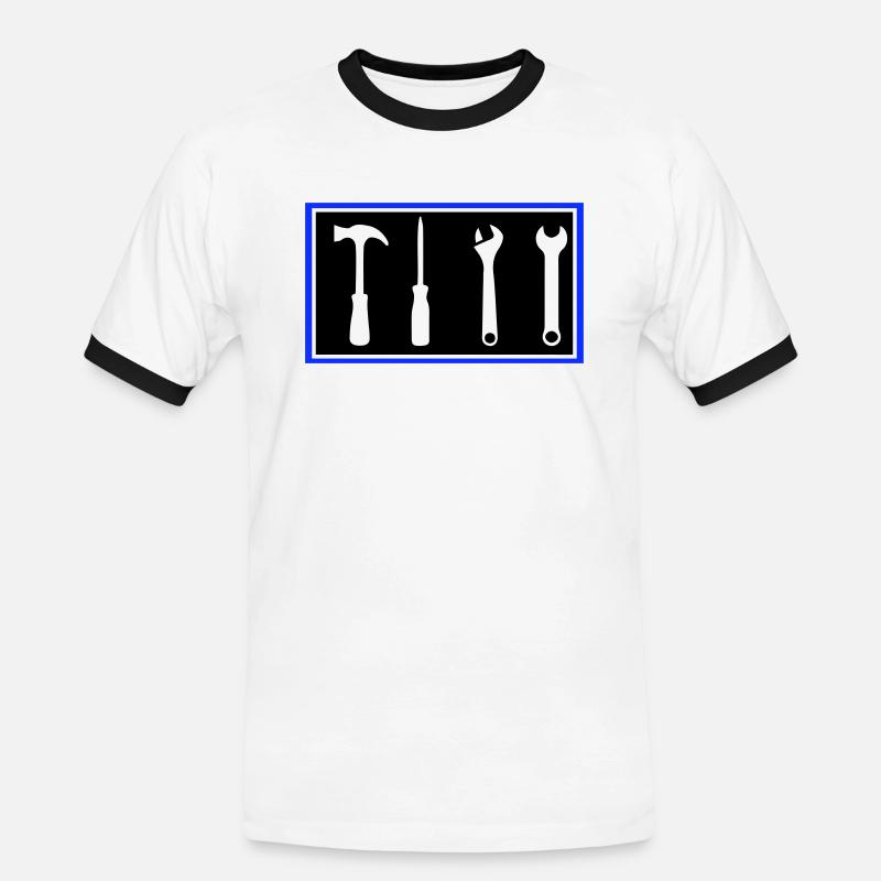 tool - Men's Ringer Shirt - white/black