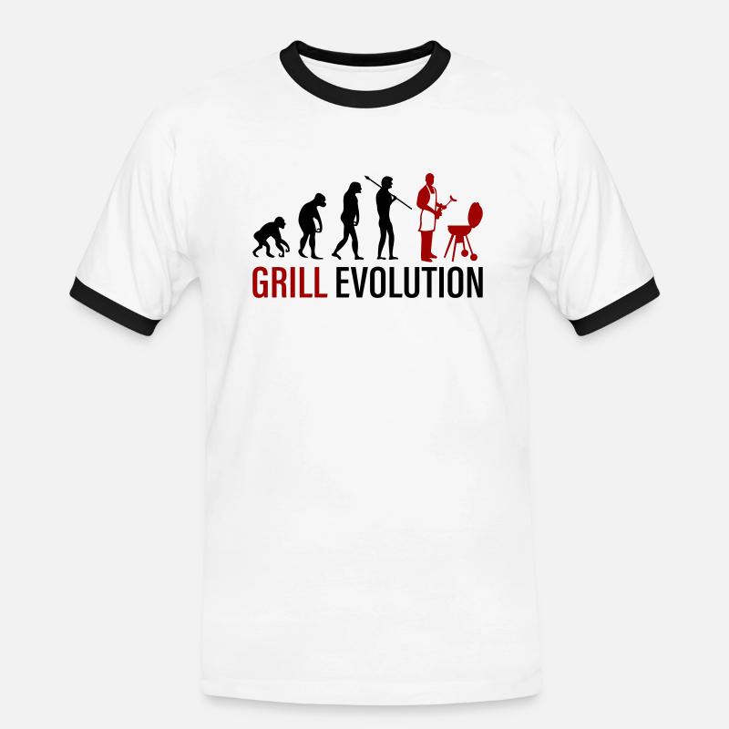 grill evolution - Männer Kontrast-T-Shirt - Weiß/Schwarz