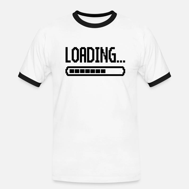 loading bar - Men's Ringer Shirt - white/black