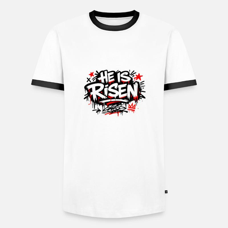 He is Risen Graffiti Easter - Men's Ringer Shirt - white/black