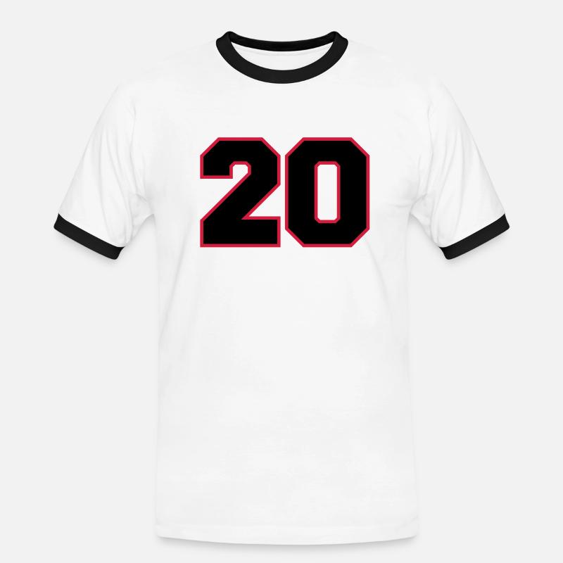 Number20 - Men's Ringer Shirt - white/black