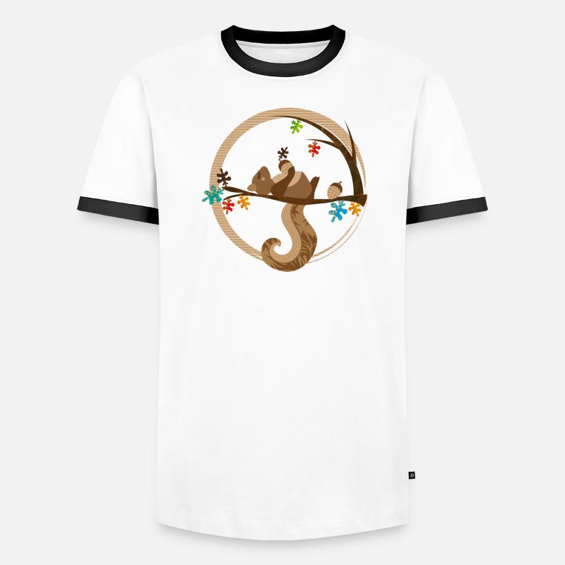 Ein Eichhörnchen schläft - Männer Kontrast-T-Shirt - Weiß/Schwarz