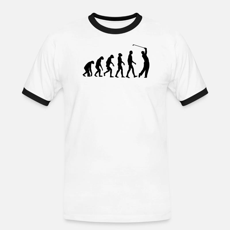 Golf Evolution Golfing - Men's Ringer Shirt - white/black