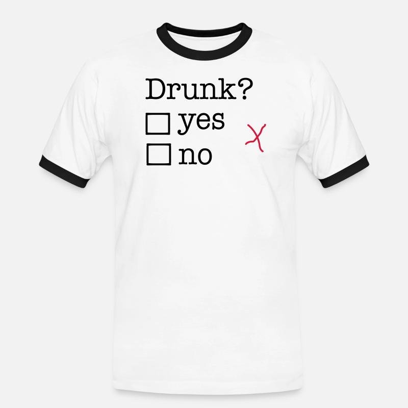 drunk - Men's Ringer Shirt - white/black