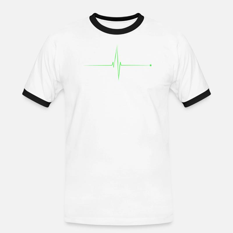 electrocardiogram - Men's Ringer Shirt - white/black