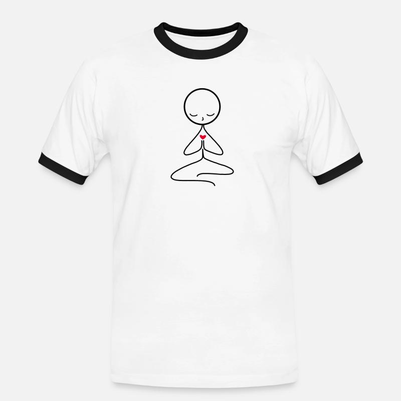 meditation - Men's Ringer Shirt - white/black