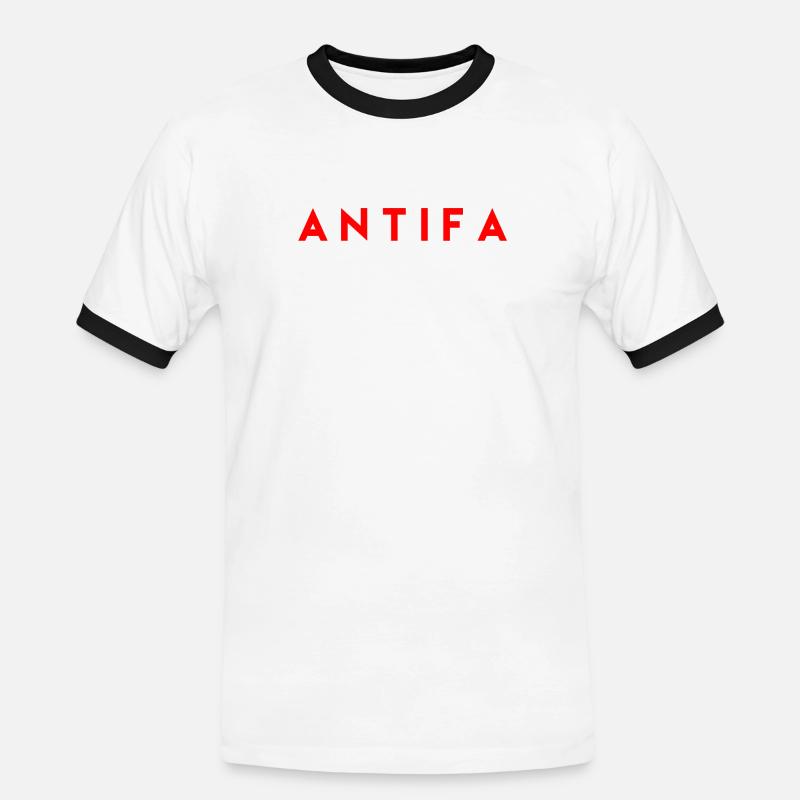 Antifa - Men's Ringer Shirt - white/black