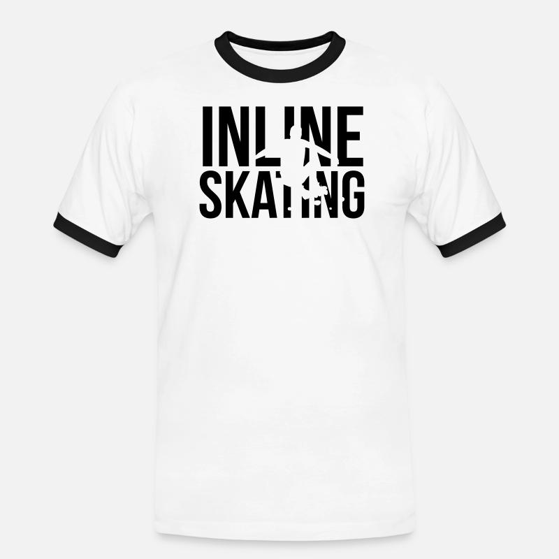 inline skating - Männer Kontrast-T-Shirt - Weiß/Schwarz