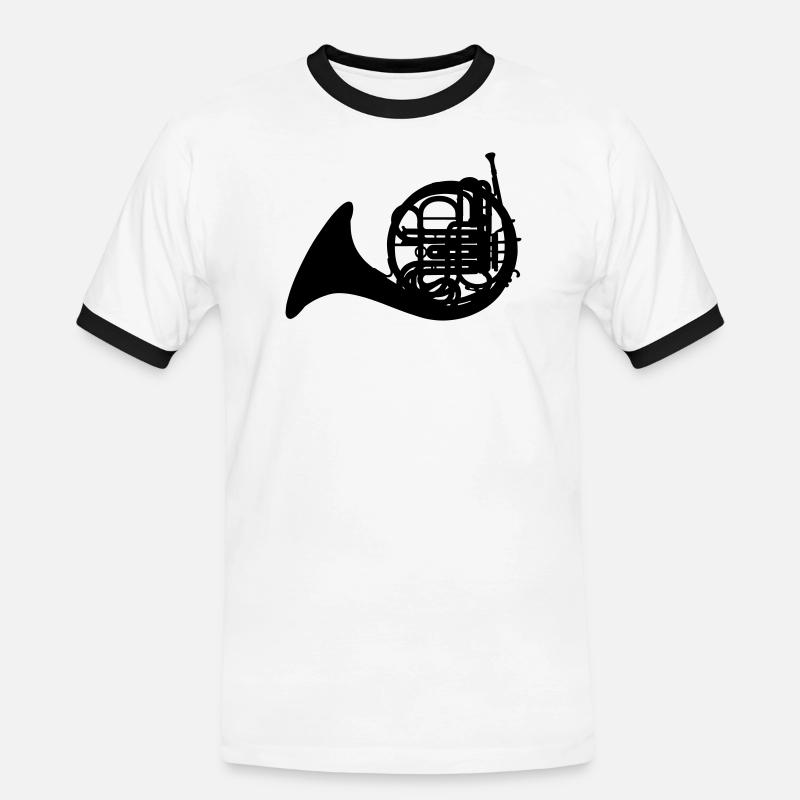 French Horn - Men's Ringer Shirt - white/black