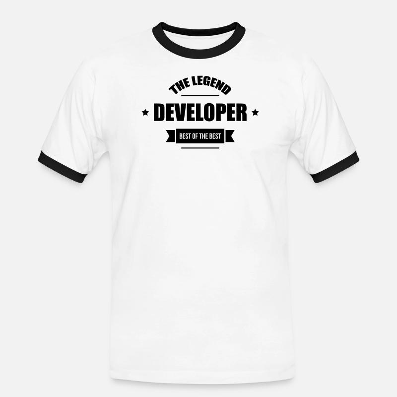 Developer - Männer Kontrast-T-Shirt - Weiß/Schwarz